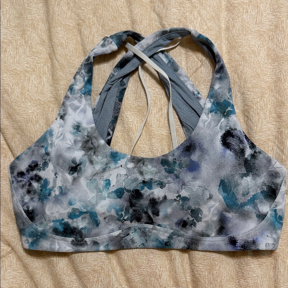 Lululemon Athletica Blue Floral Sports Bra